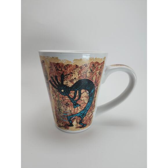 Polar Graphics Kokopelli Mug Southwest Tribal Flute Player Tapered Coffee Cup - Picture 3 of 8